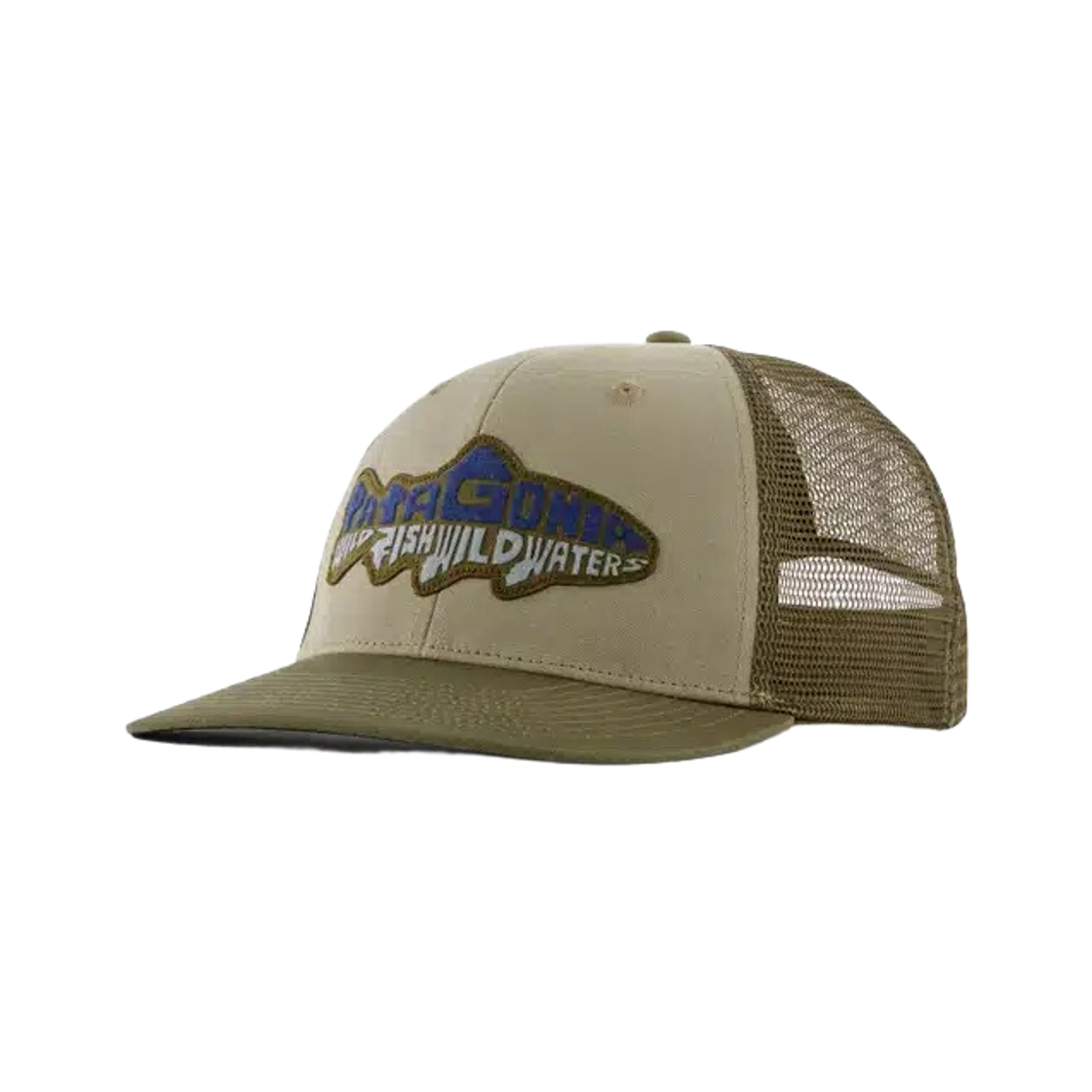 38356 Patagonia Take A Stand Trucker Hat Wild Waterline River Rock Green