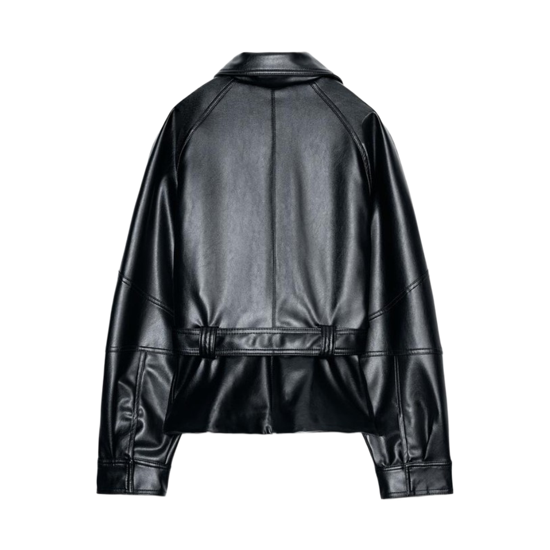 자라 벨트 페이크 레더 자켓 블랙(Zara Belt Fake Leather Jacket Black) - 2