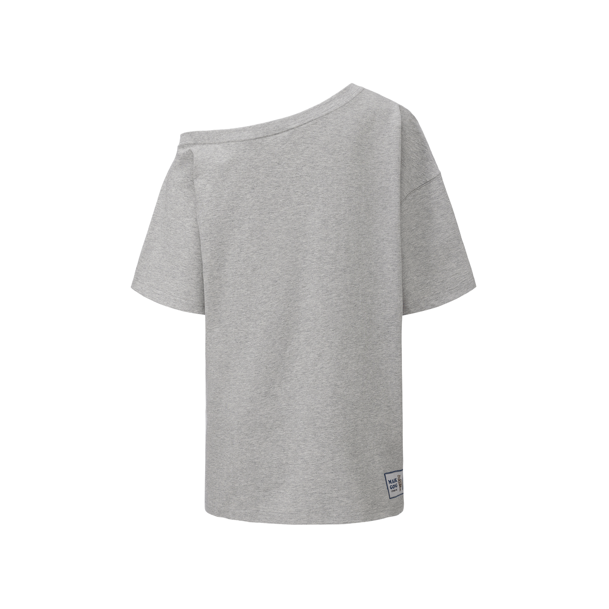 마크공 우먼 스위트 트리트 쉽 프린티드 오프 숄더 쇼트 슬리브 티셔츠 그레이 - 26SS(Markgong Women Sweet Treat Sheep Printed Off Shoulder Short Sleeve T-Shirt Gray - 26SS) - 2