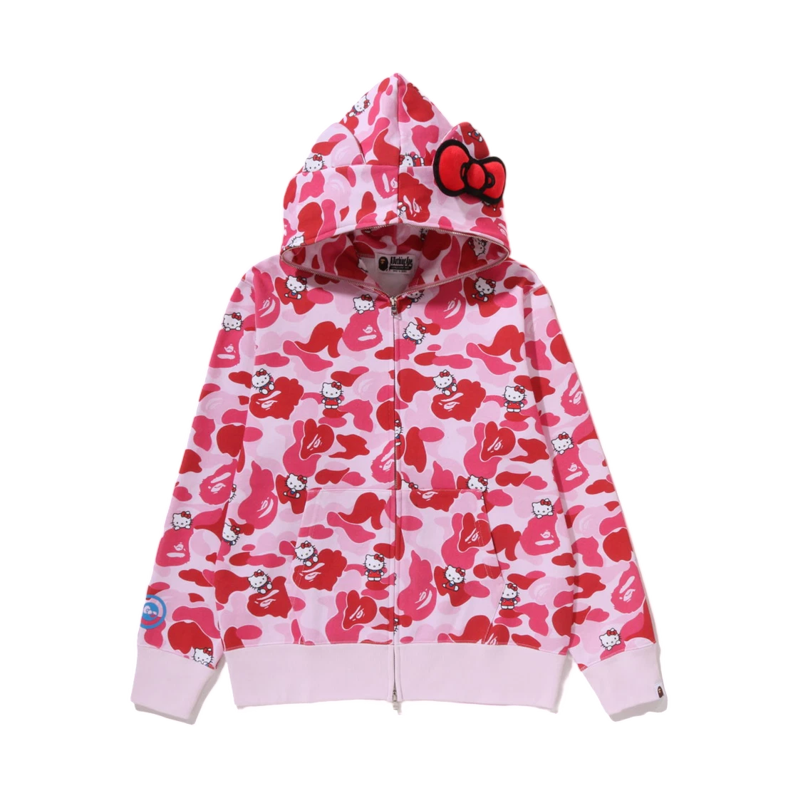 BAPE (W) BAPE x Sanrio Characters Hello Kitty Camo Full Zip Hoodie Pink · XS