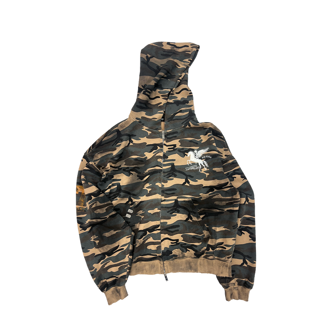 PC26SSHZ02DC PACOSPLY Dirty Falling Angel Zip Up Hoodie Dirty Camo