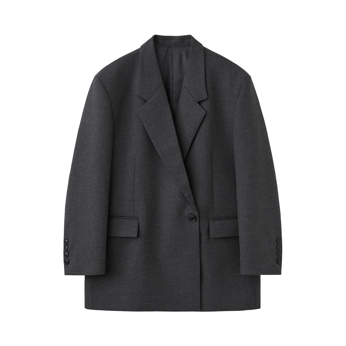 (W) 수아레 우먼 울 오버 더블 블레이저 차콜((W) Suare Woman Wool Over Double Blazer Chacoal) - 1
