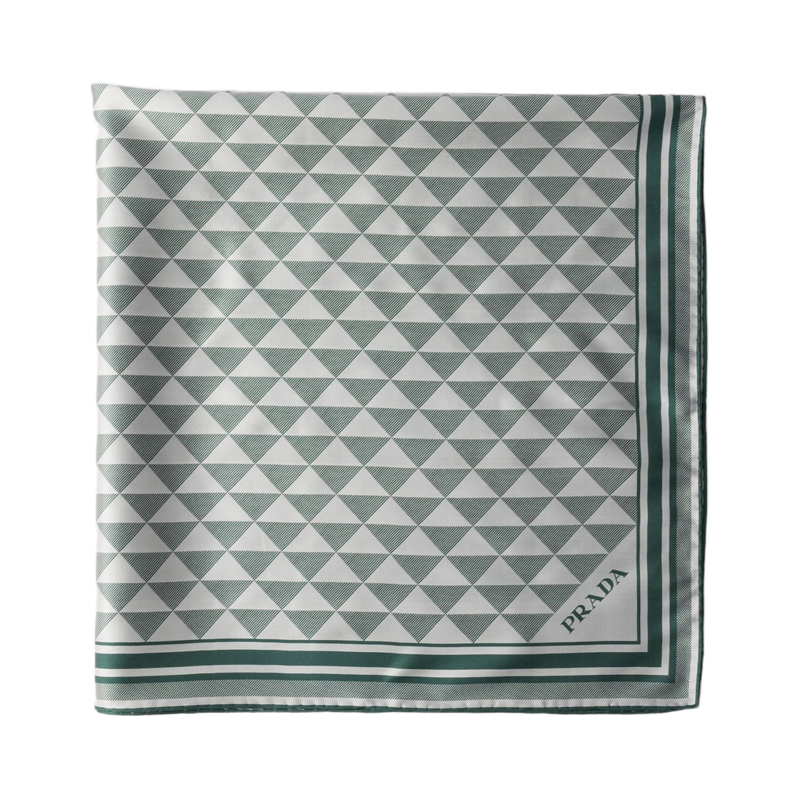1FF004-2C81-F077U (W) Prada Jacquard Silk Scarf Emerald Green