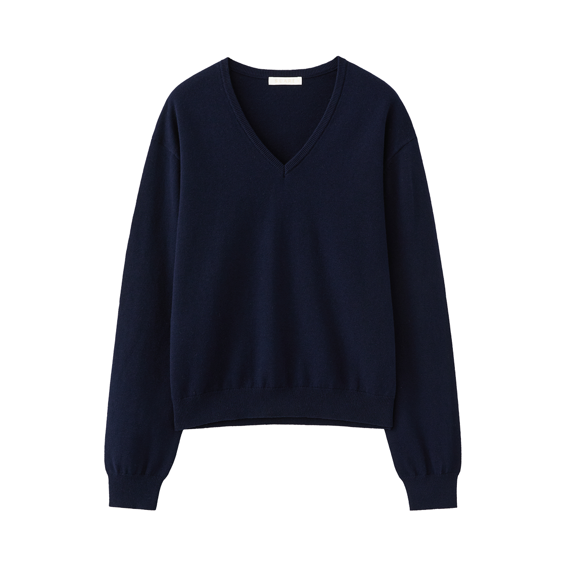 SBF1KN03WNV (W) Suare Women Cotton Cash V-Neck Knit Navy