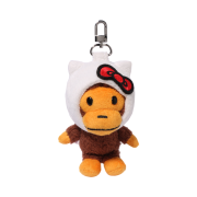 BAPE x Sanrio Characters Plush Doll Keychain White