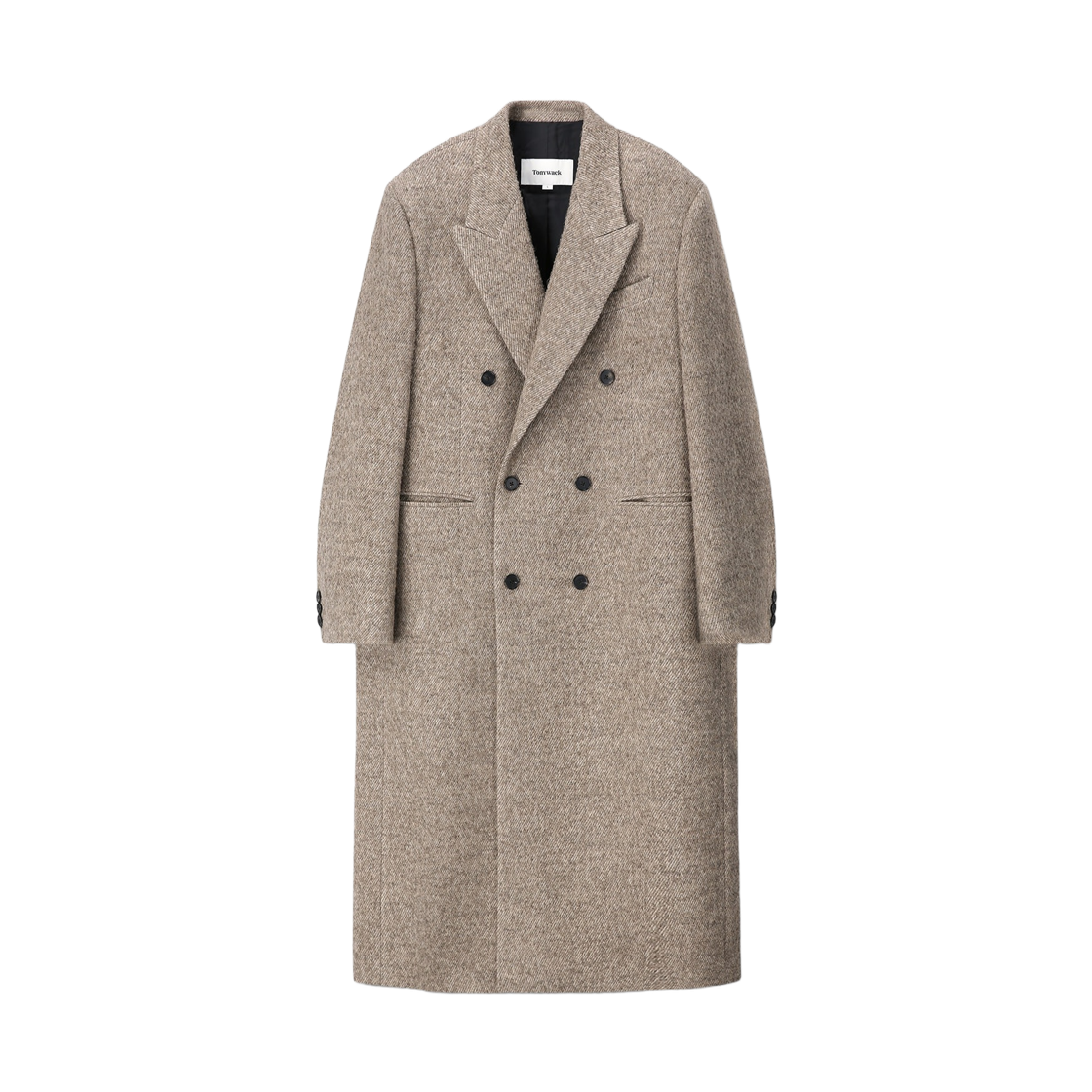 토니웩 텍스쳐드 울 알파카 더블 브레스티드 코트 베이지(Tonywack Textured Wool and Alpaca Double-Breasted Coat Beige)
