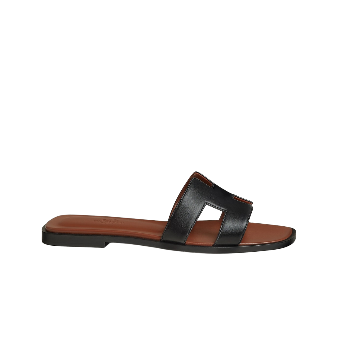 (W) 에르메스 오란 샌들 카프스킨 & 누아 골드((W) Hermes Oran Sandal Calfskin & Noir Gold) - 1