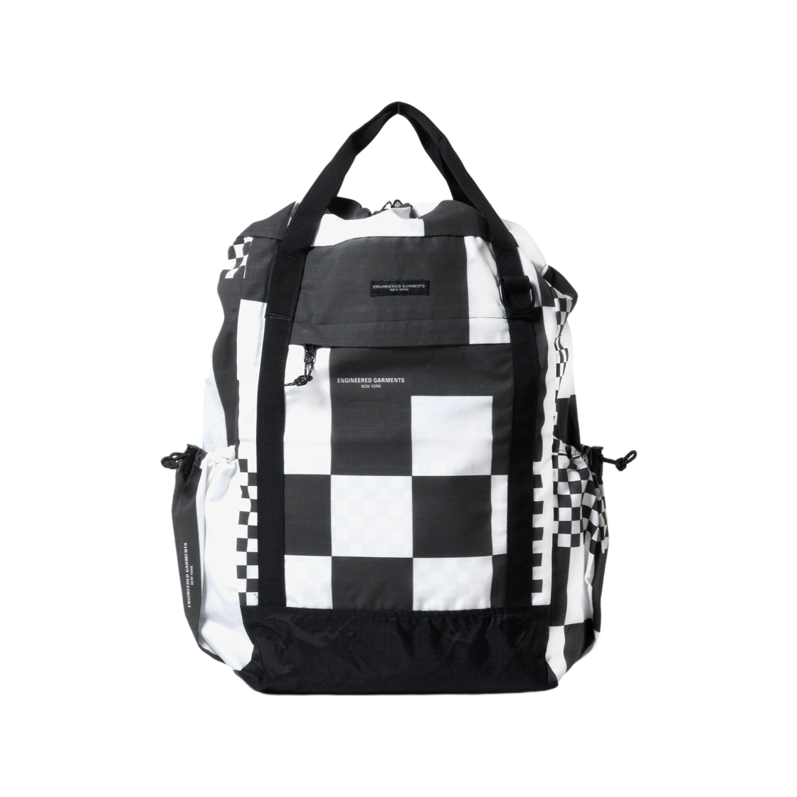 니들스 UL 쓰리웨이 백 체커 프린트 코튼 립스탑 화이트 블랙(Needles UL 3Way Bag Checker Print Cotton Ripstop White Black)