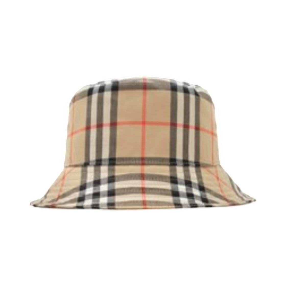 81224811 (W) Burberry Check Cotton Bucket Hat Sand Beige