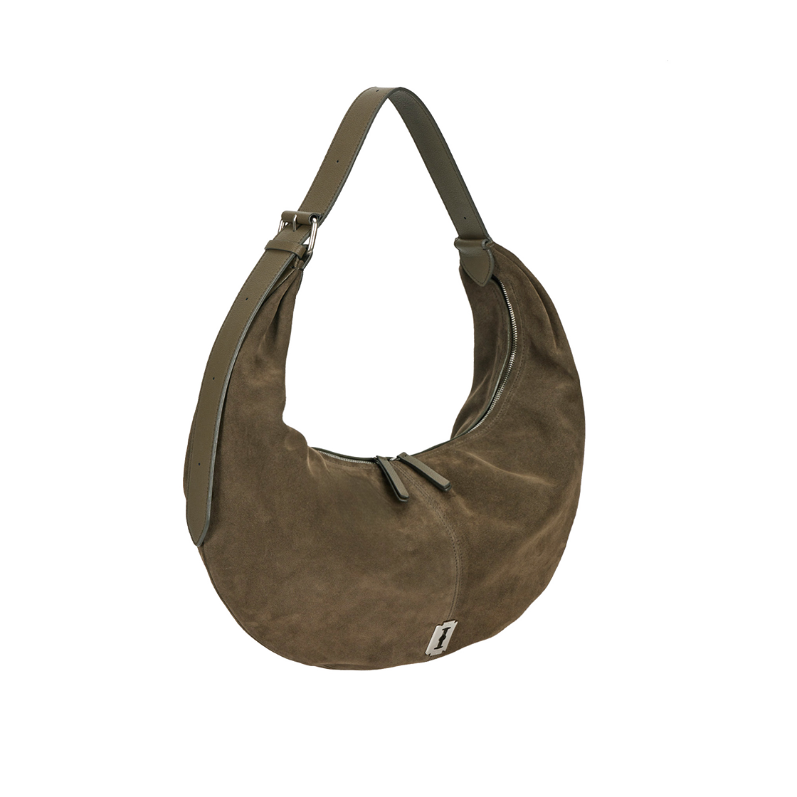 P0000FHF_K vunque Halfmoon Baggy Suede Hobo L Musk Khaki