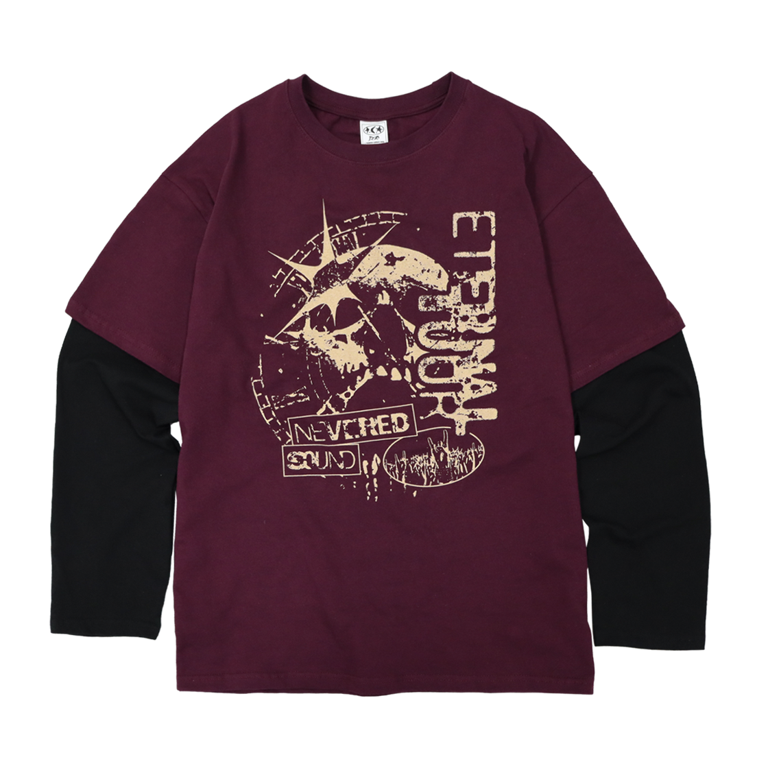디파이클럽로버스 이터널 투어 레이어드 롱슬리브 버건디(DEFYCLUBROBBERS Eternal Tour Layered LS Burgundy)