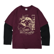 DEFYCLUBROBBERS Eternal Tour Layered LS Burgundy