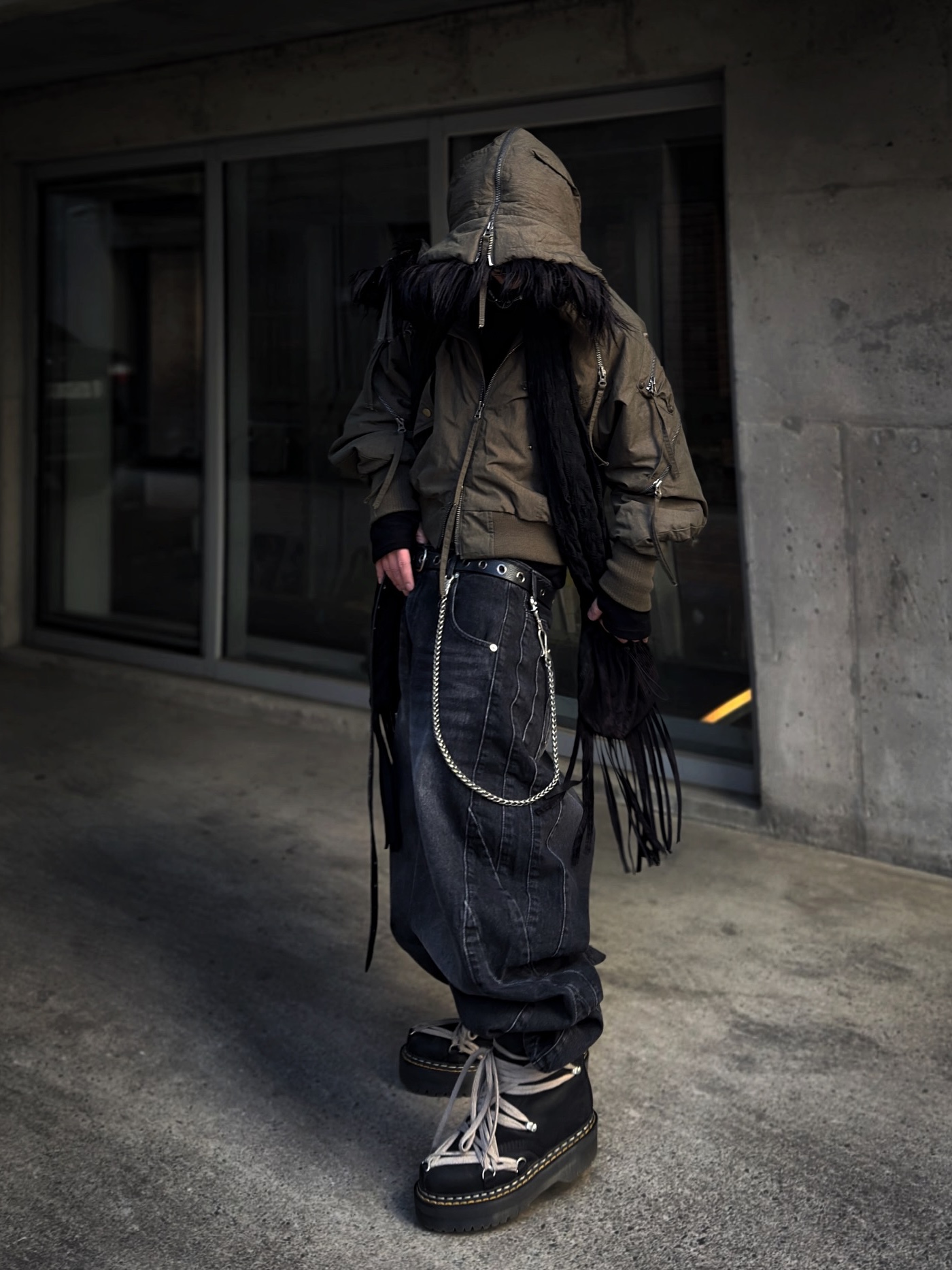 Civision by CSC Japanese Paneled Denim Pants 착용 스타일 - 1