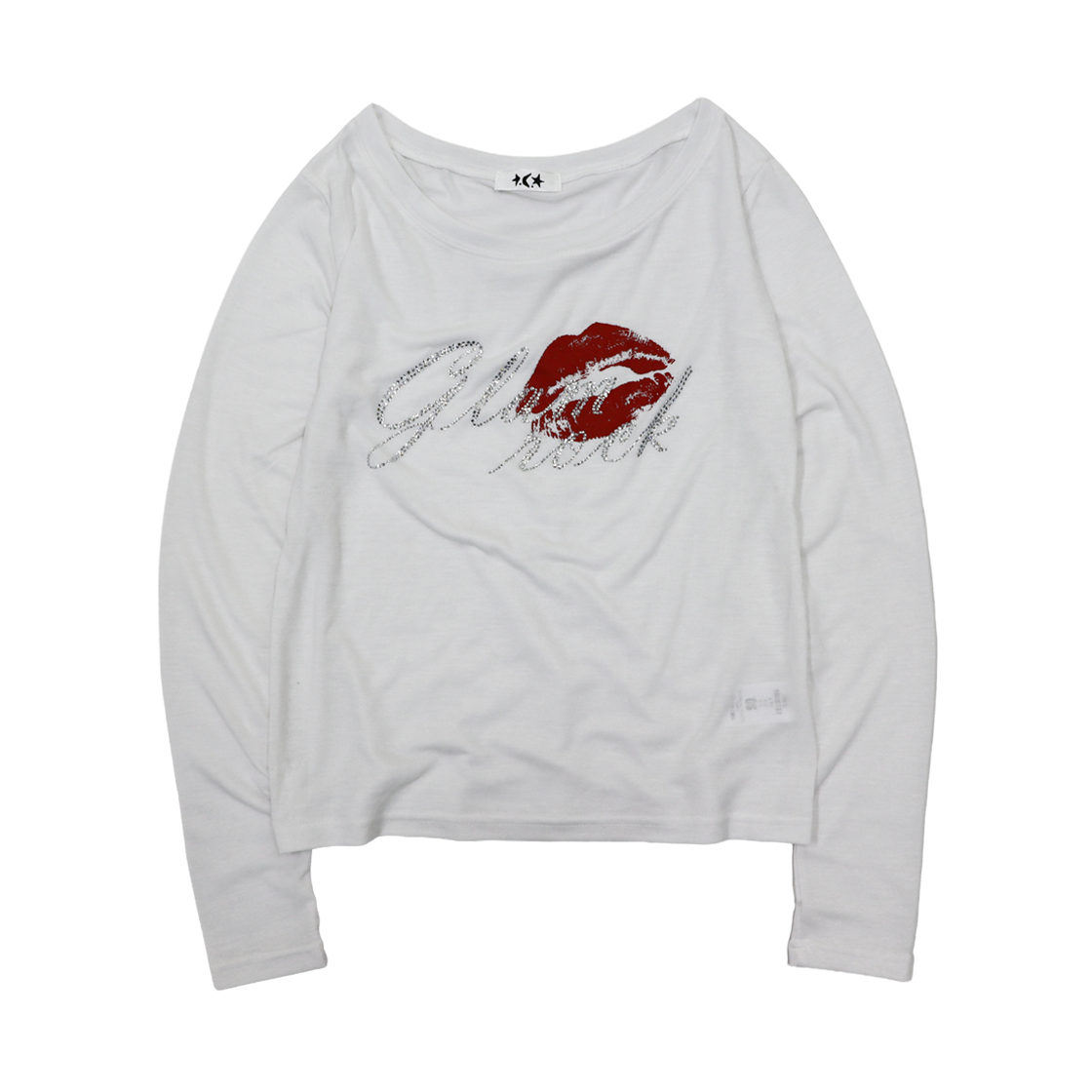 디파이클럽로버스 글램락 핫 픽스 롱슬리브 화이트(DEFYCLUBROBBERS Glam Rock Hot-Fix LS White)