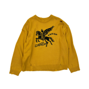 PACOSPLY Destroyed Falling Angel Knit Mustard