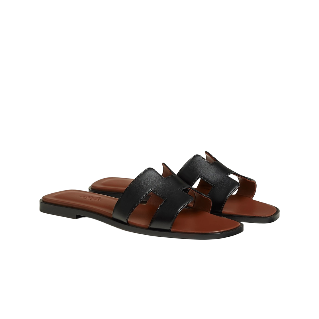 (W) 에르메스 오란 샌들 카프스킨 & 누아 골드((W) Hermes Oran Sandal Calfskin & Noir Gold) - 3