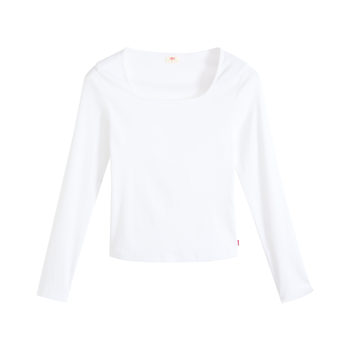 005IO-0005 Levi's Essential Square Neck Long Sleeve Top White