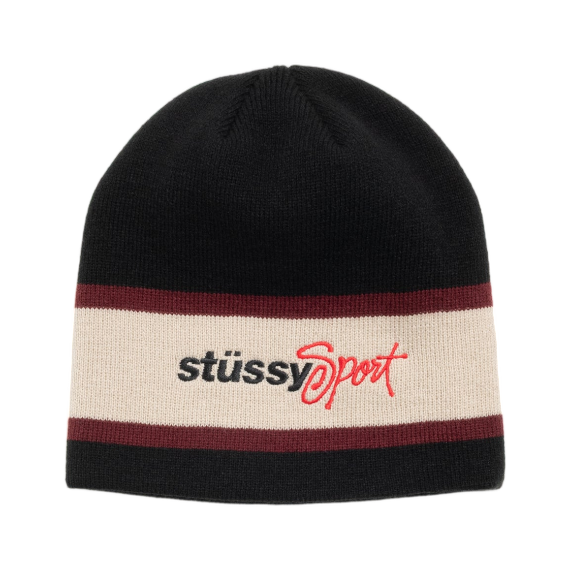 1321253 Stussy Sport Stripe Skullcap Black
