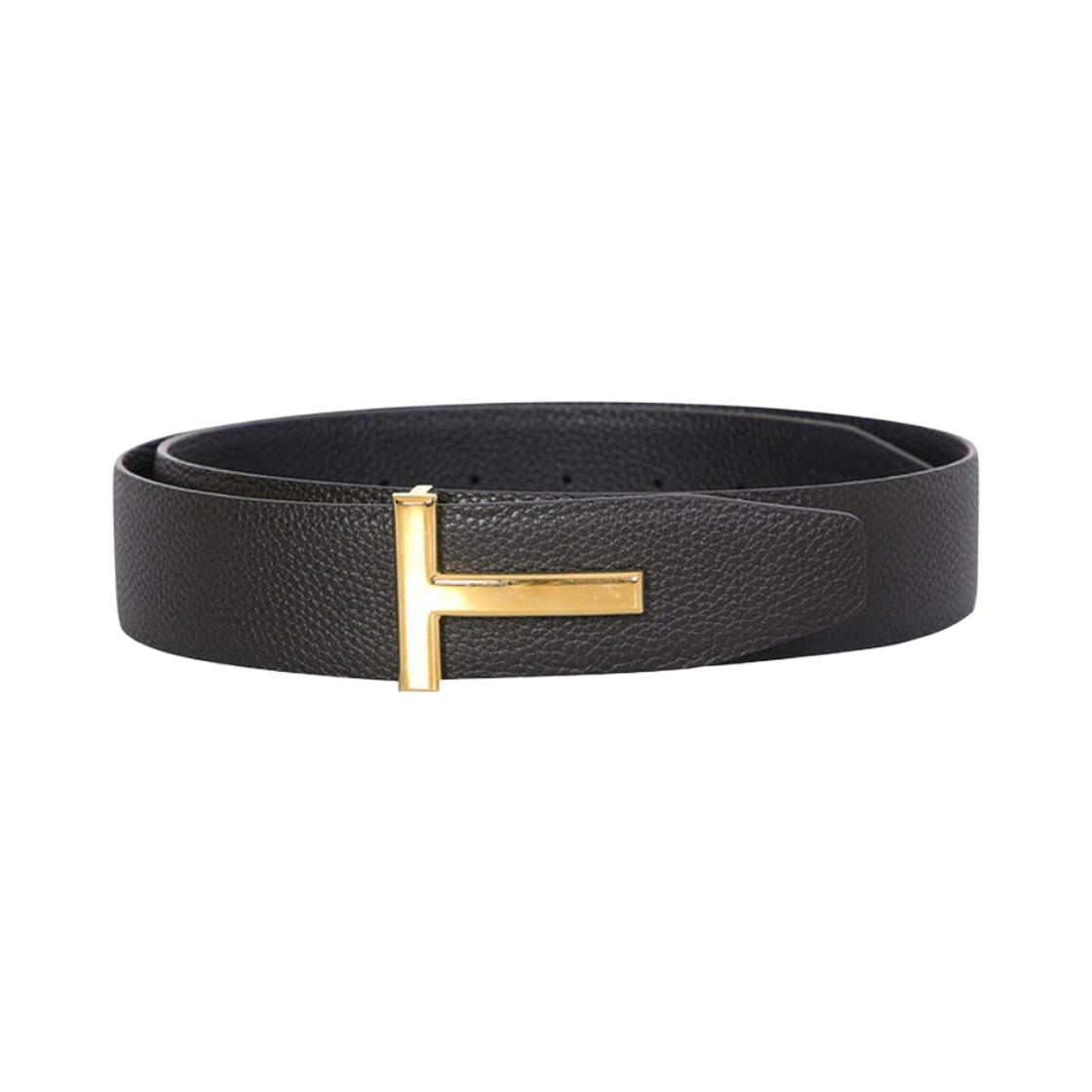 TB178-LCL236G-ENB Tom Ford T Logo Gold Buckle Reversible Belt Brown Black