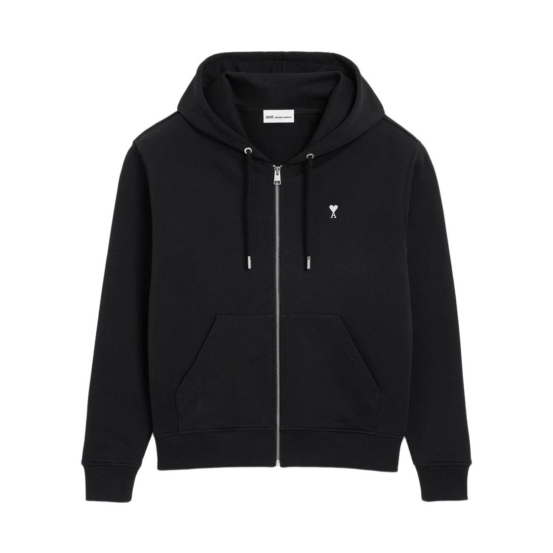 AMI AMI de Coeur Cotton Zipped Hoodie Black White Cream · S