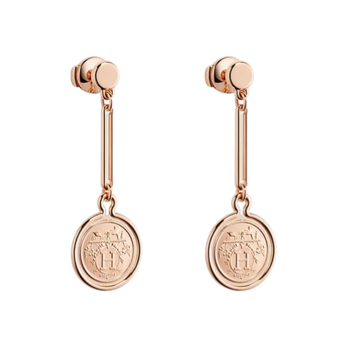 에르메스 엑스 리브리스 귀걸이 로즈골드(Hermes Ex Libris Rose Gold Earrings)