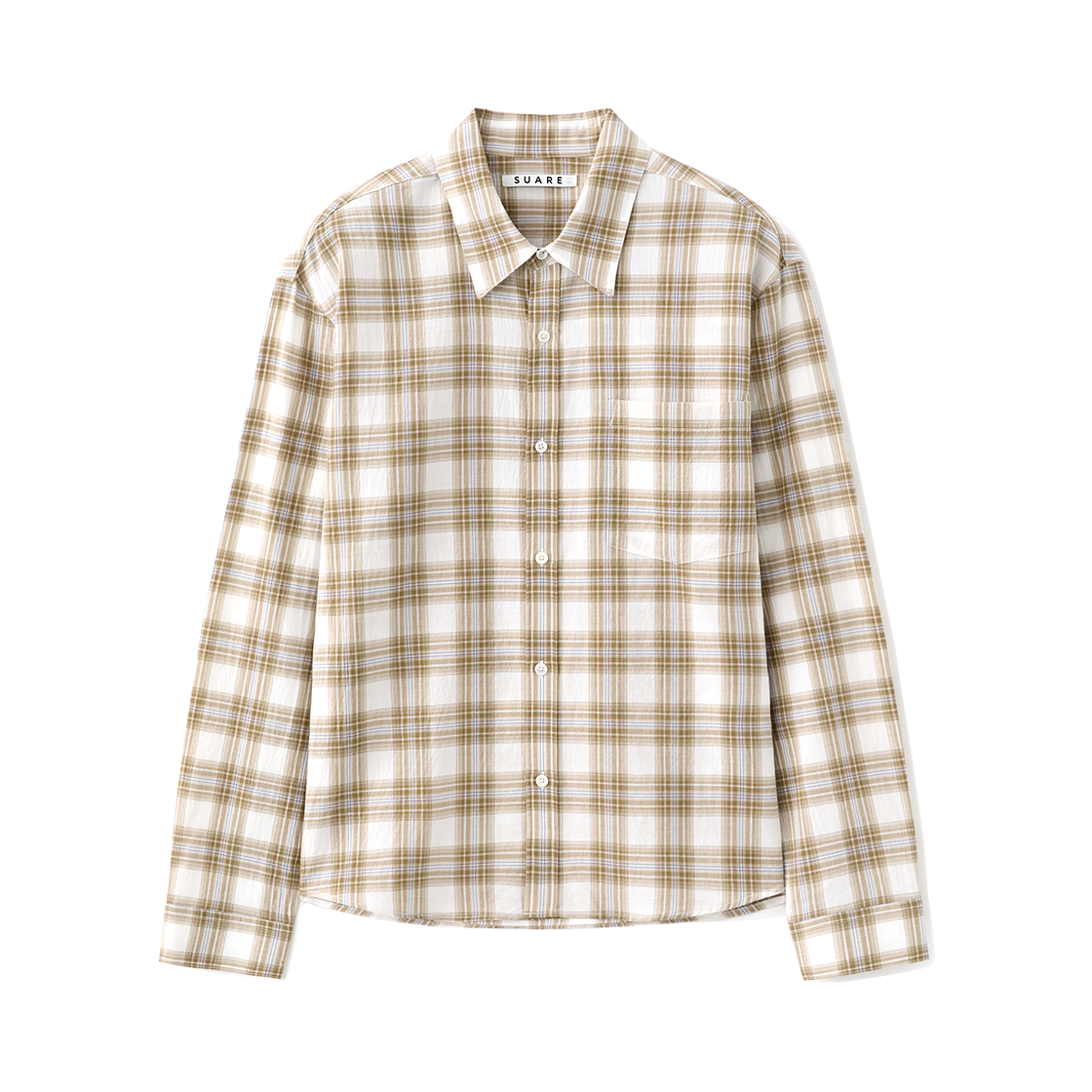 SBF1SH01WIV (W) Suare Women Sheer Check Crop Shirt Ivory