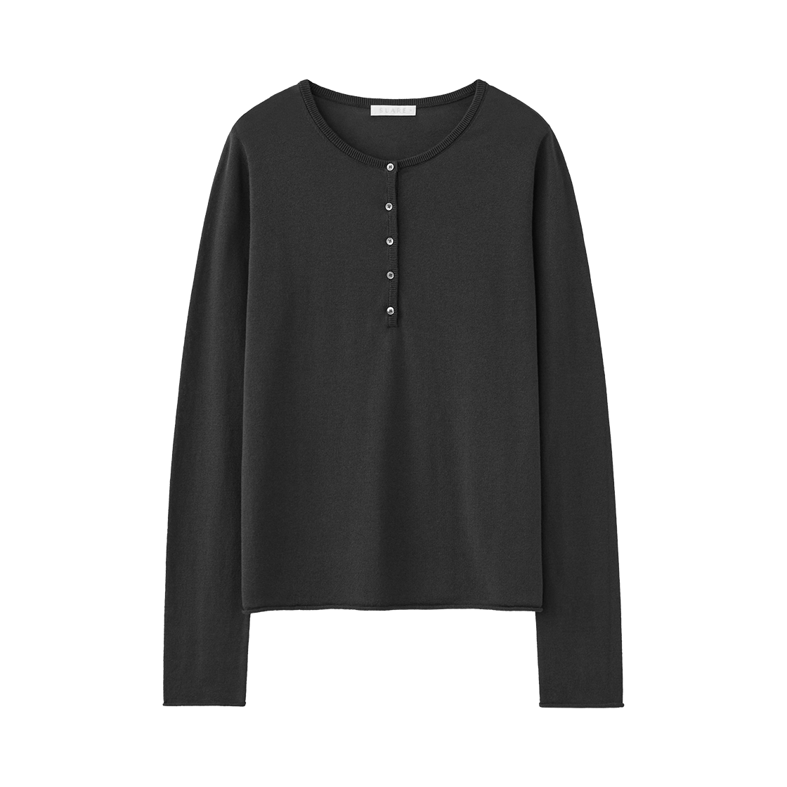 SBF1KN02WCC (W) Suare Woman Cotton Modal Henley Neck Sleeve Knit Chacoal