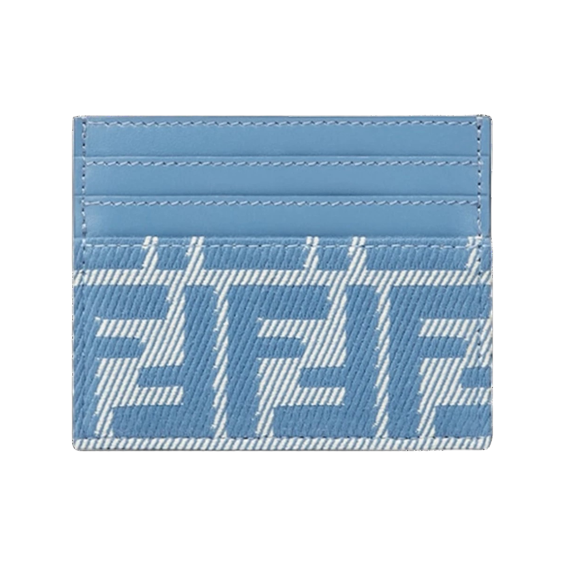 8M0445 AUNJ F1SKL 25S [25% 쿠폰] Fendi Baguette Denim FF Jacquard Flat Card Case Blue