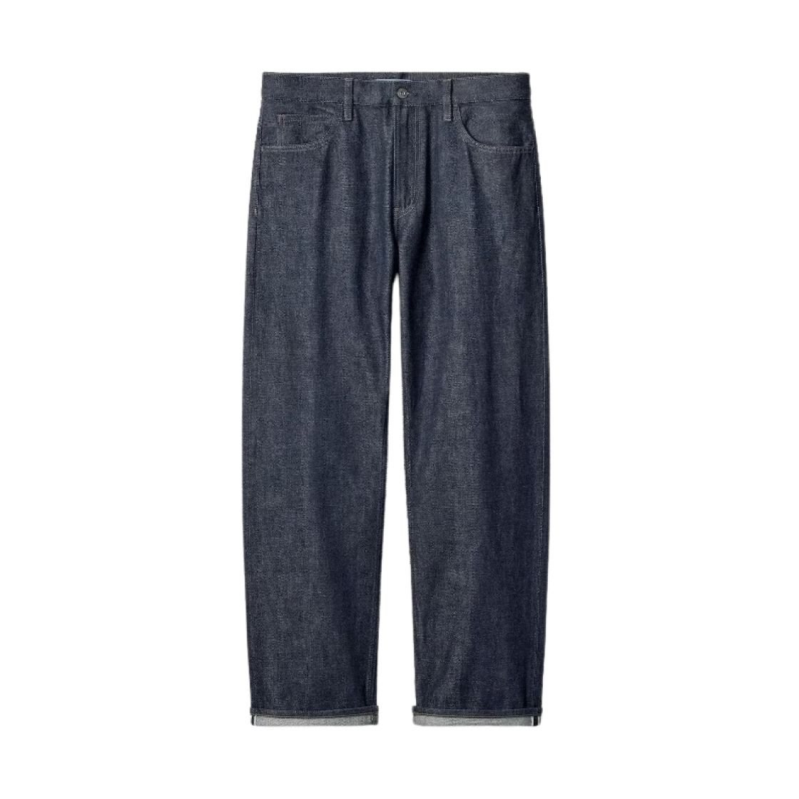 485738-69 Uniqlo x JW Anderson Selvedge Straight Jeans Longer Length Navy