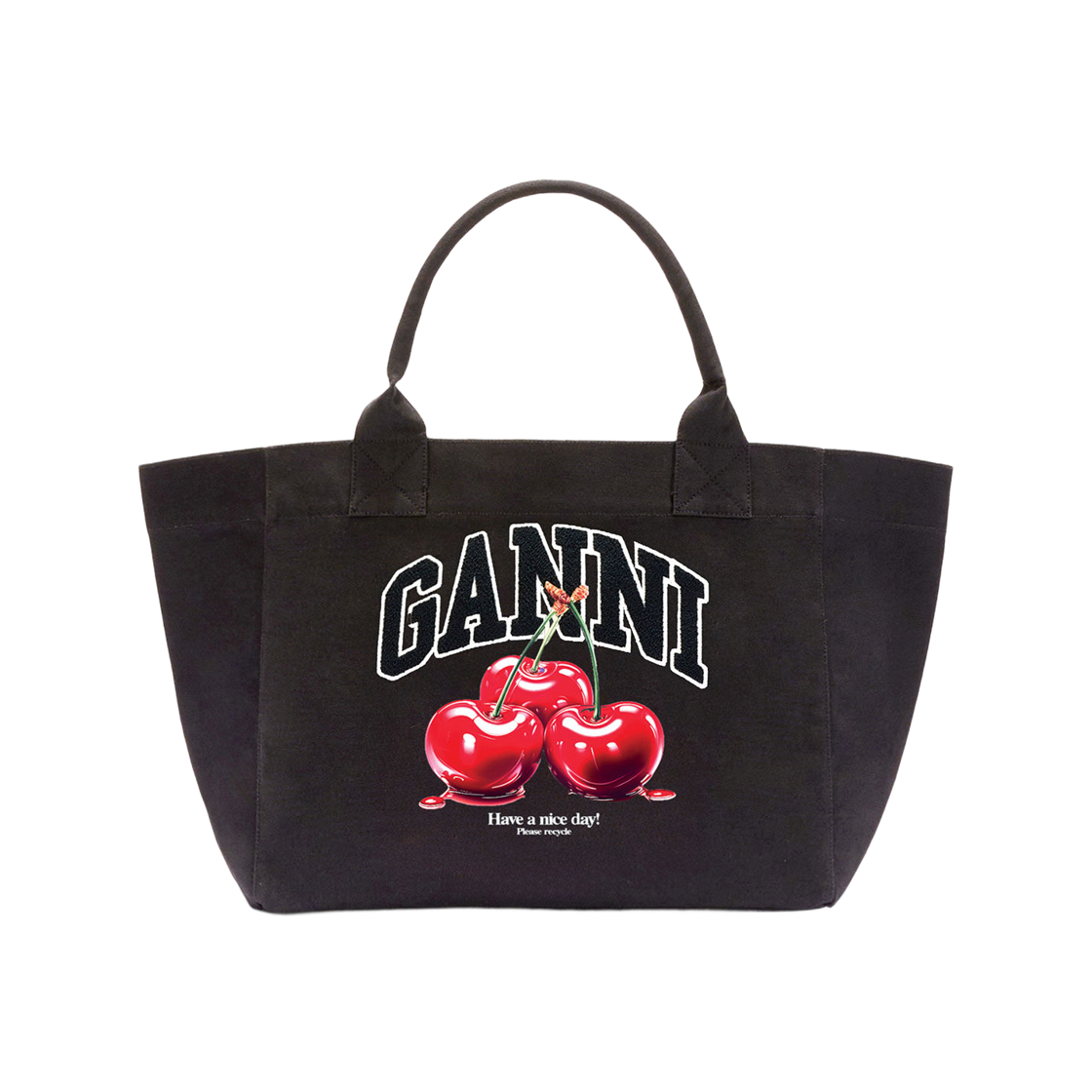 B2110038-252 Ganni Medium Cherry Tote Bag Phantom
