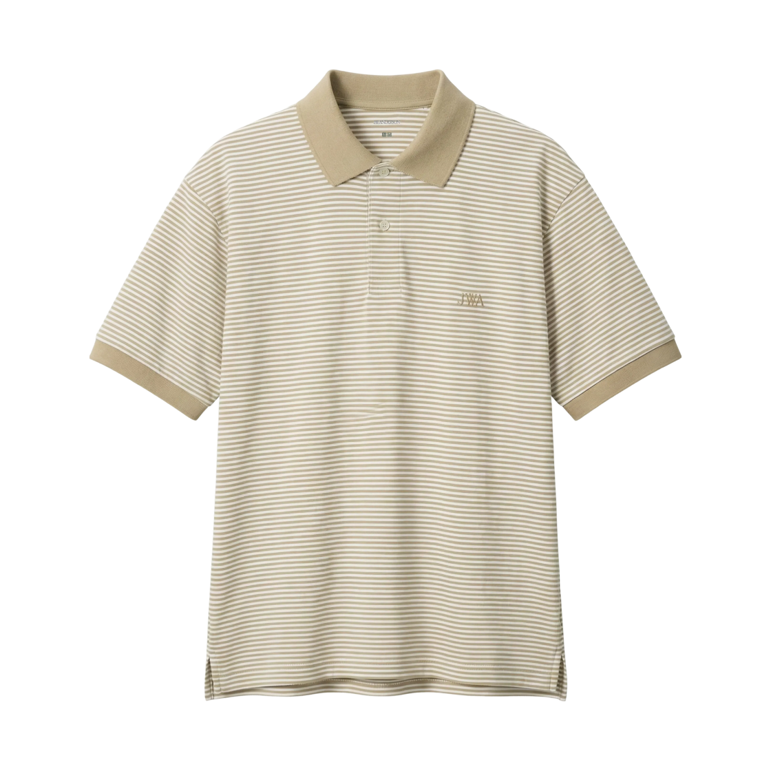 유니클로 x JW 앤더슨 드라이 피케 스트라이프 폴로 내로우 셔츠 베이지(Uniqlo x JW Anderson Dry Pique Striped Polo Narrow Shirt Beige) - 1