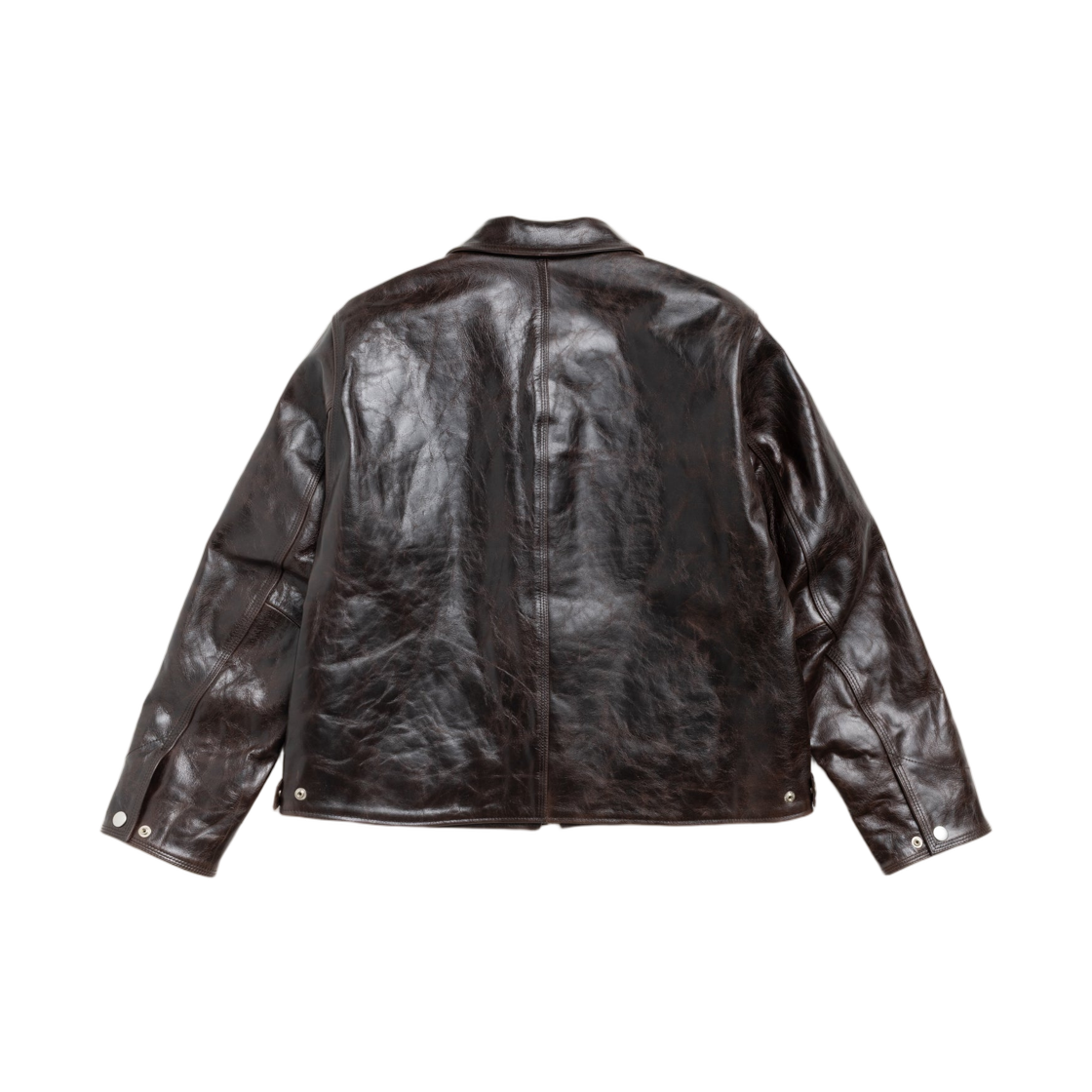 스투시 개러지 자켓 크랙드 레더 다크 브라운(Stussy Garage Jacket Cracked Leather Dark Brown) - 2
