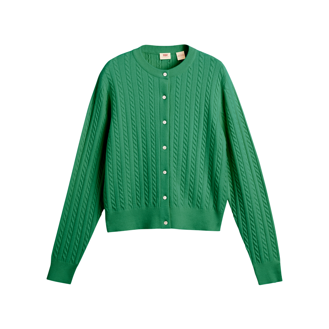 0037P-0017 Levi's Supersoft Crewneck Cardigan Green