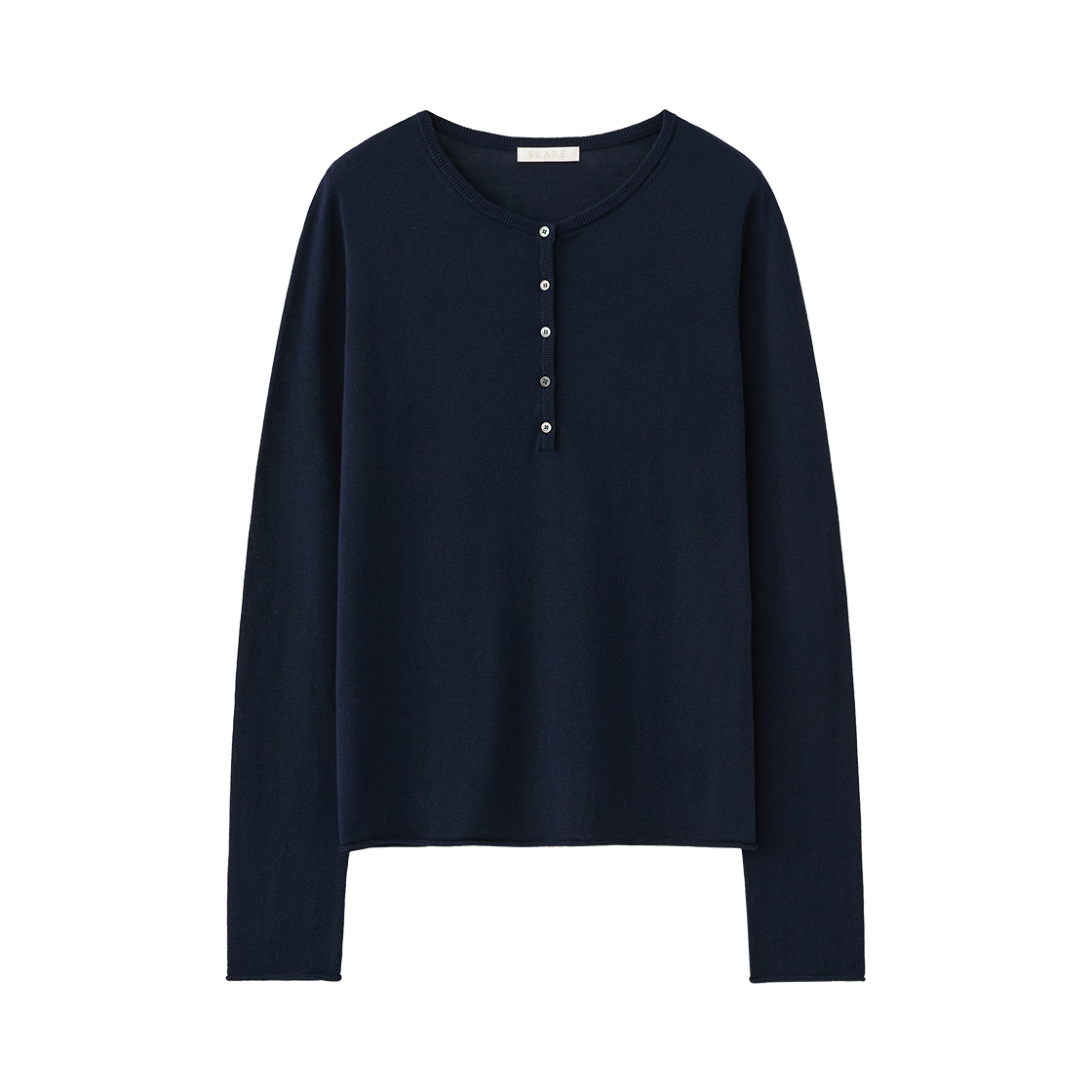 SBF1KN02WNV (W) Suare Woman Cotton Modal Henley Neck Sleeve Knit Navy