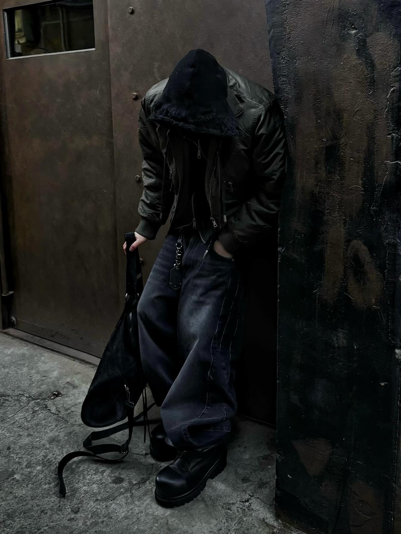 Civision by CSC Japanese Paneled Denim Pants 착용 스타일 - 2