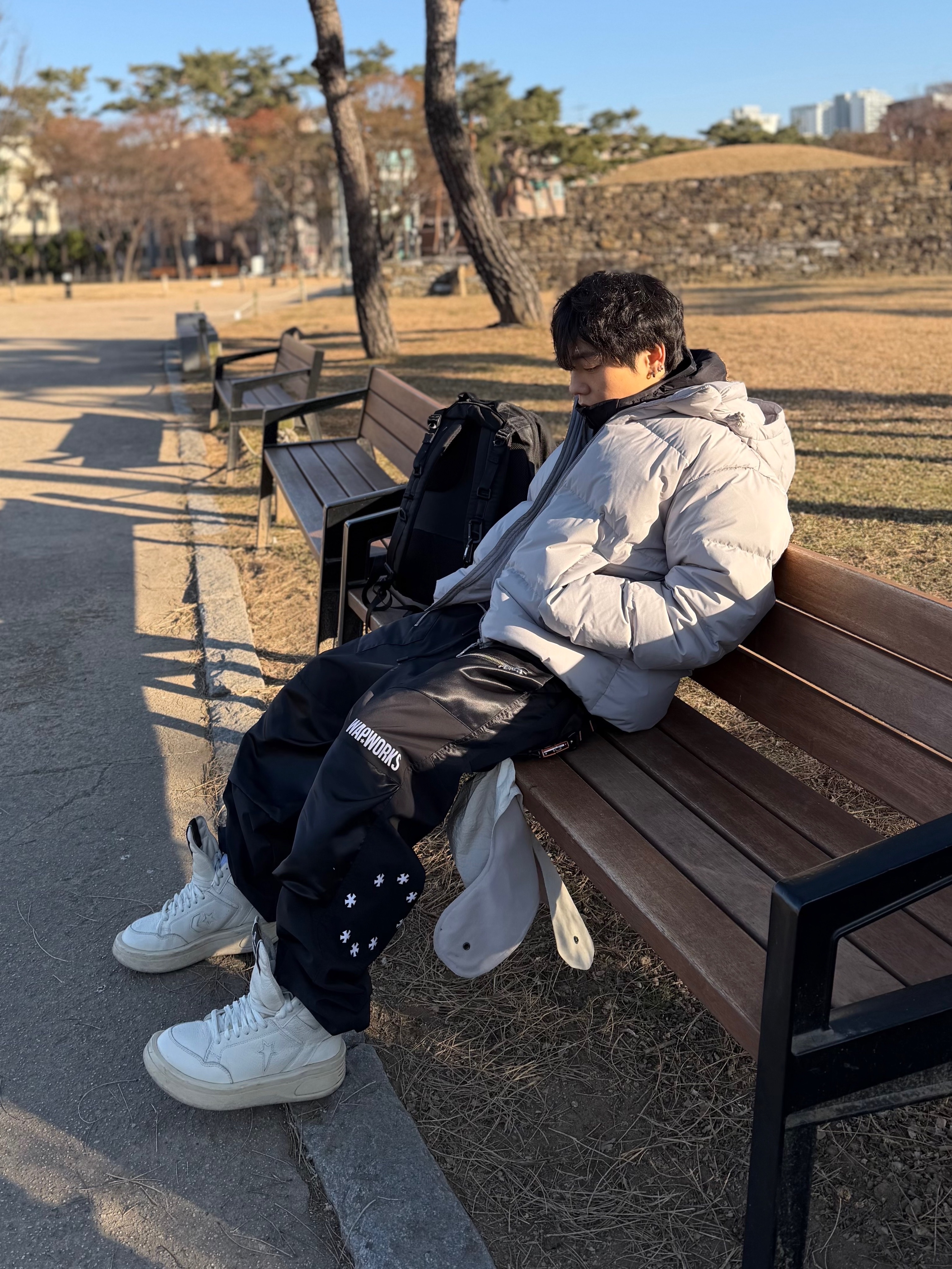 Converse x Drkshdw Turbowpn Egret 착용 스타일 - 2