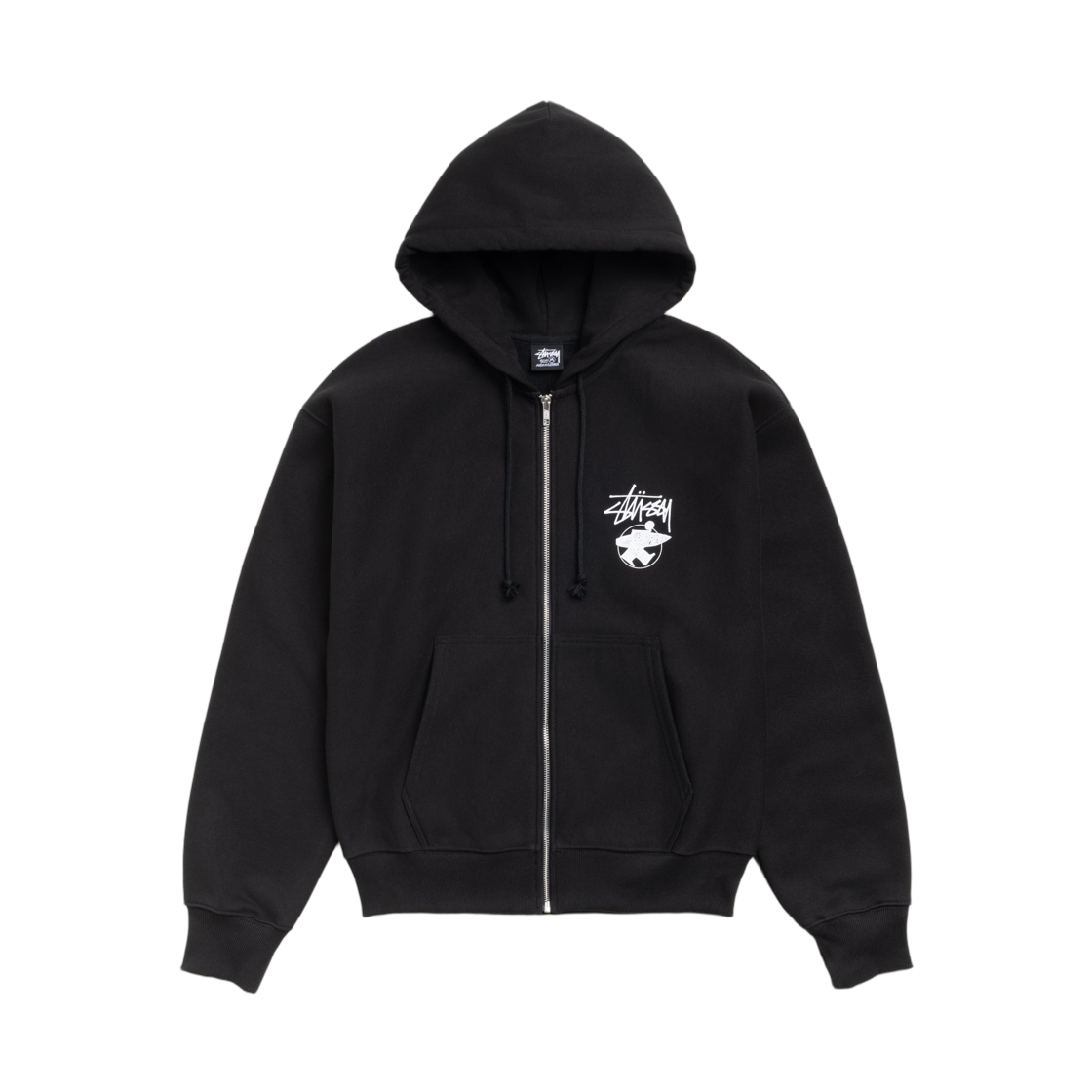 스투시 롱 하울 집 후디 블랙(Stussy Long Haul Zip Hoodie Black)