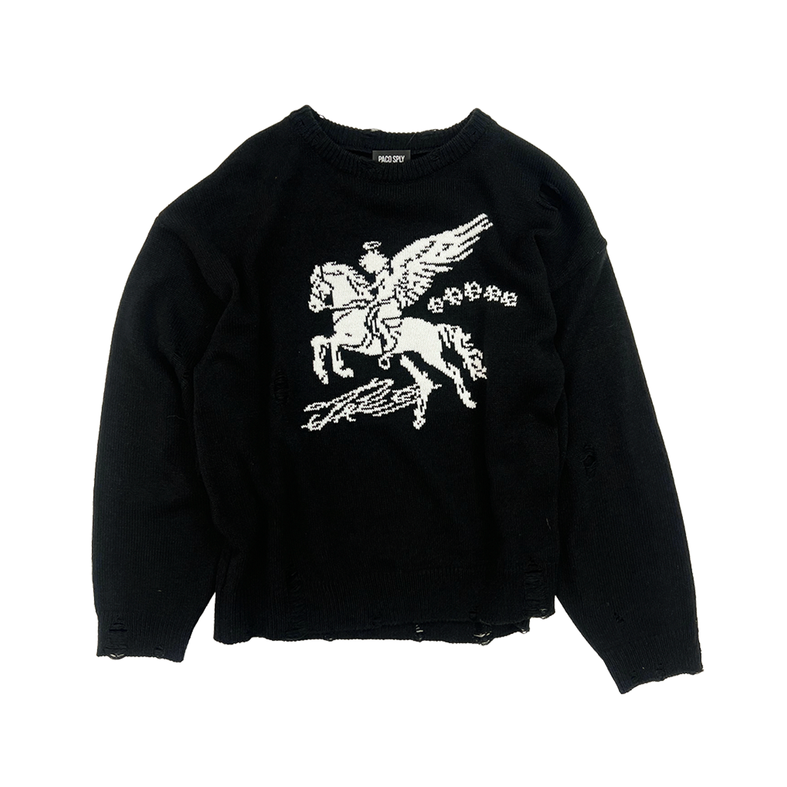 파코서플라이 디스트로이드 폴링 엔젤 니트 블랙(PACOSPLY Destroyed Falling Angel Knit Black)