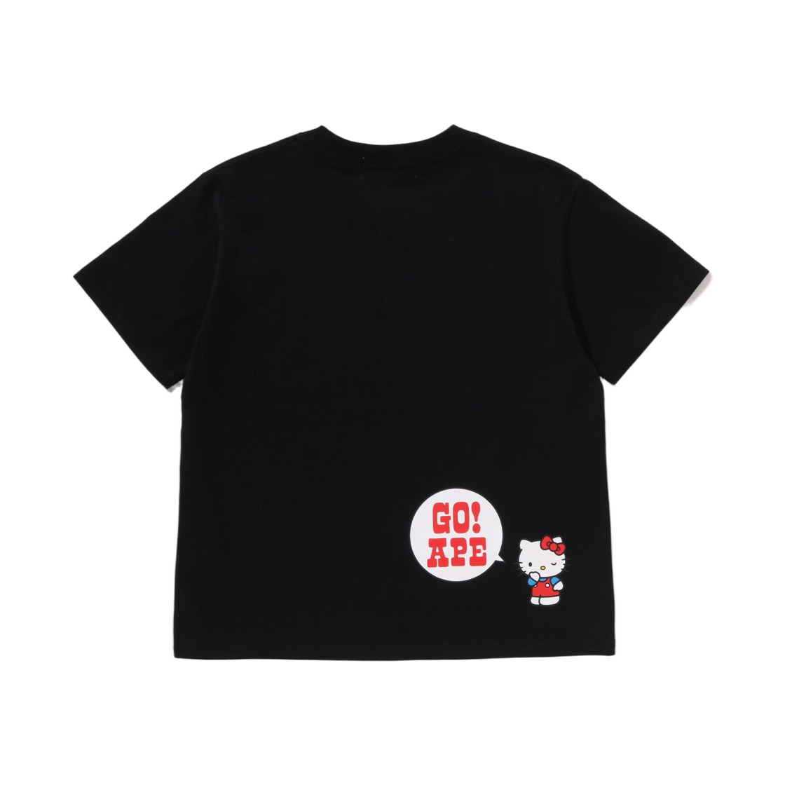 (W) 베이프 x 산리오 캐릭터즈 컬리지 미니 티셔츠 블랙((W) BAPE x Sanrio Characters College Mini T-Shirt Black) - 2