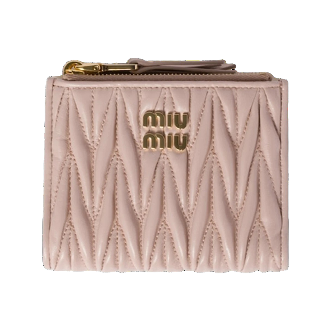5ML024 AFPP F0236 26S [25% 쿠폰] Miu Miu Small Matelasse Nappa Leather Wallet Powder Pink