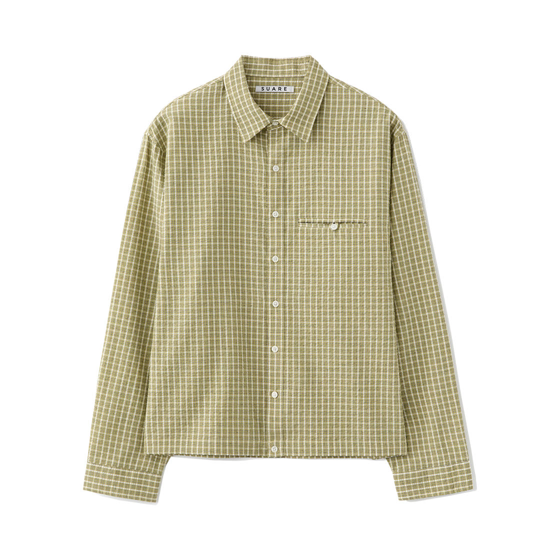 SBF1SH05WOL (W) Suare Women Crinkle Check Crop Shirt Olive