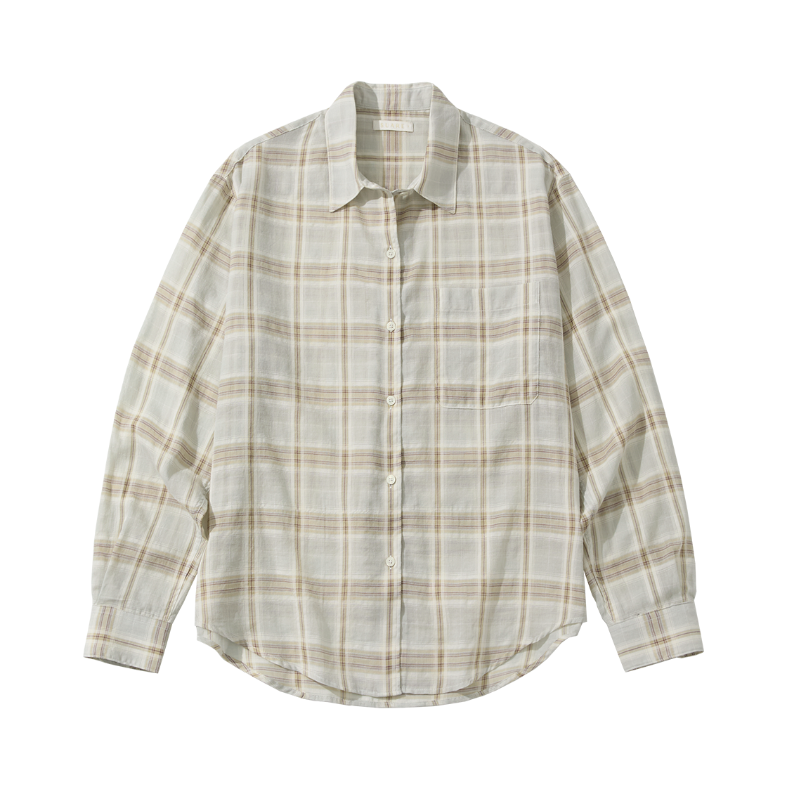 (W) 수아레 우먼 시어 체크 셔츠 라이트 그린((W) Suare Women Sheer Check Shirt Light Green) - 1