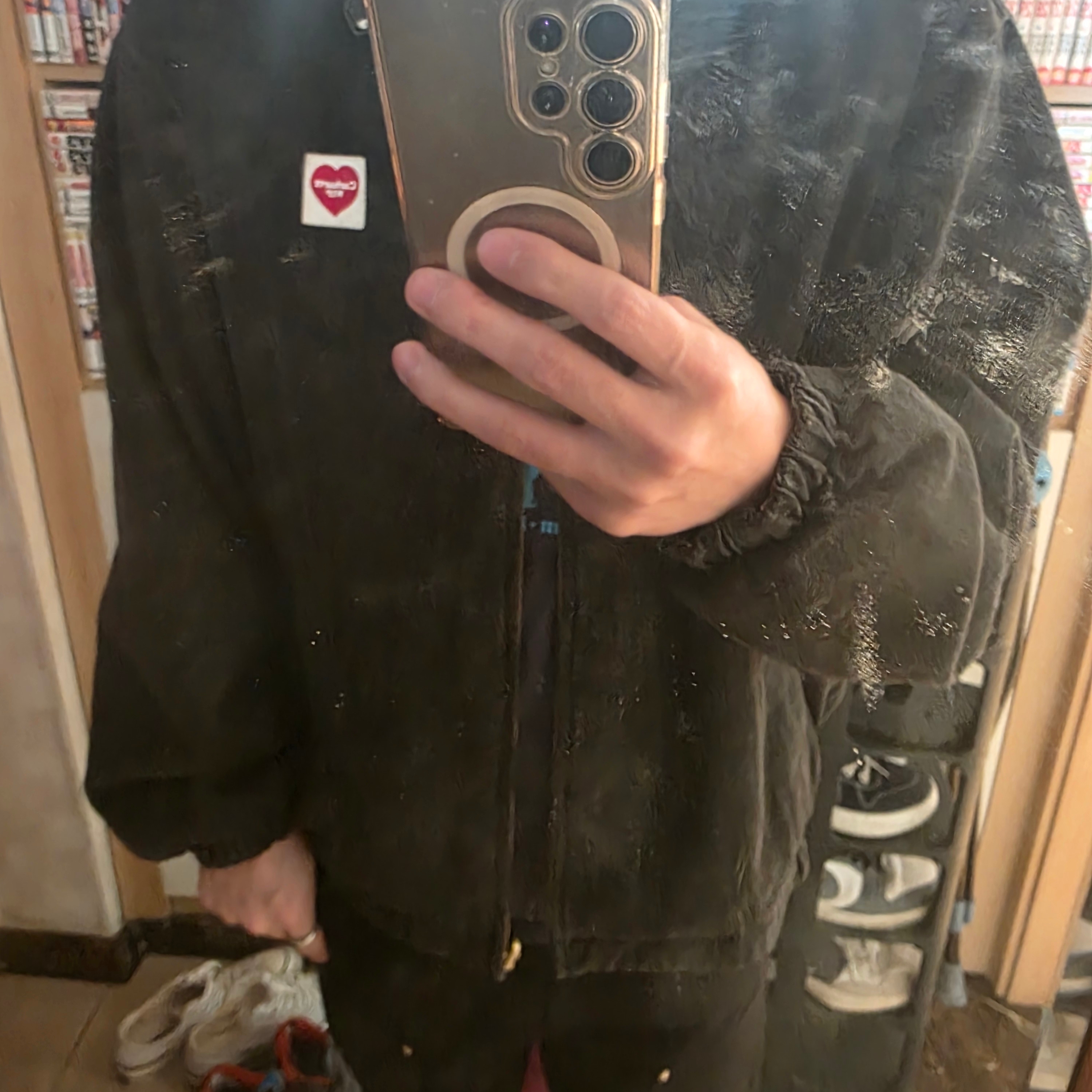 Carhartt WIP Hudson Reversible Jacket Black Stone Washed 착용 스타일 - 1