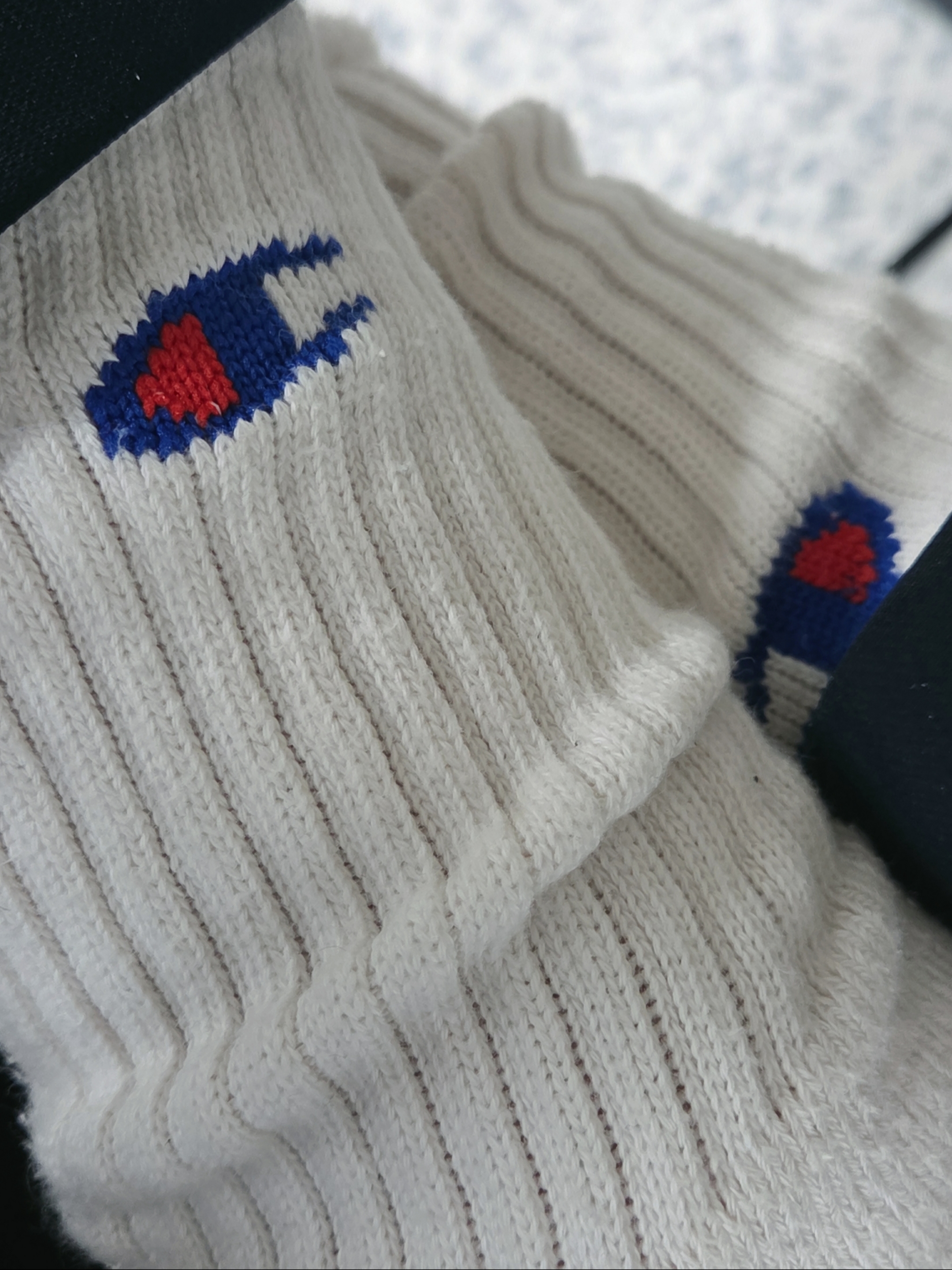 Zara x Champion Color Block Socks Blue 착용 스타일