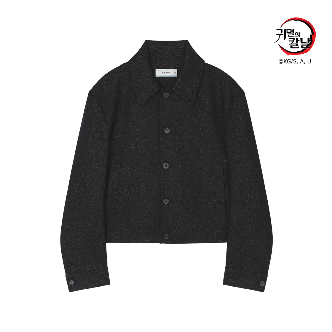 WVNS260011 Waviness Tweed Texture Wool Crop Jacket Nezuko