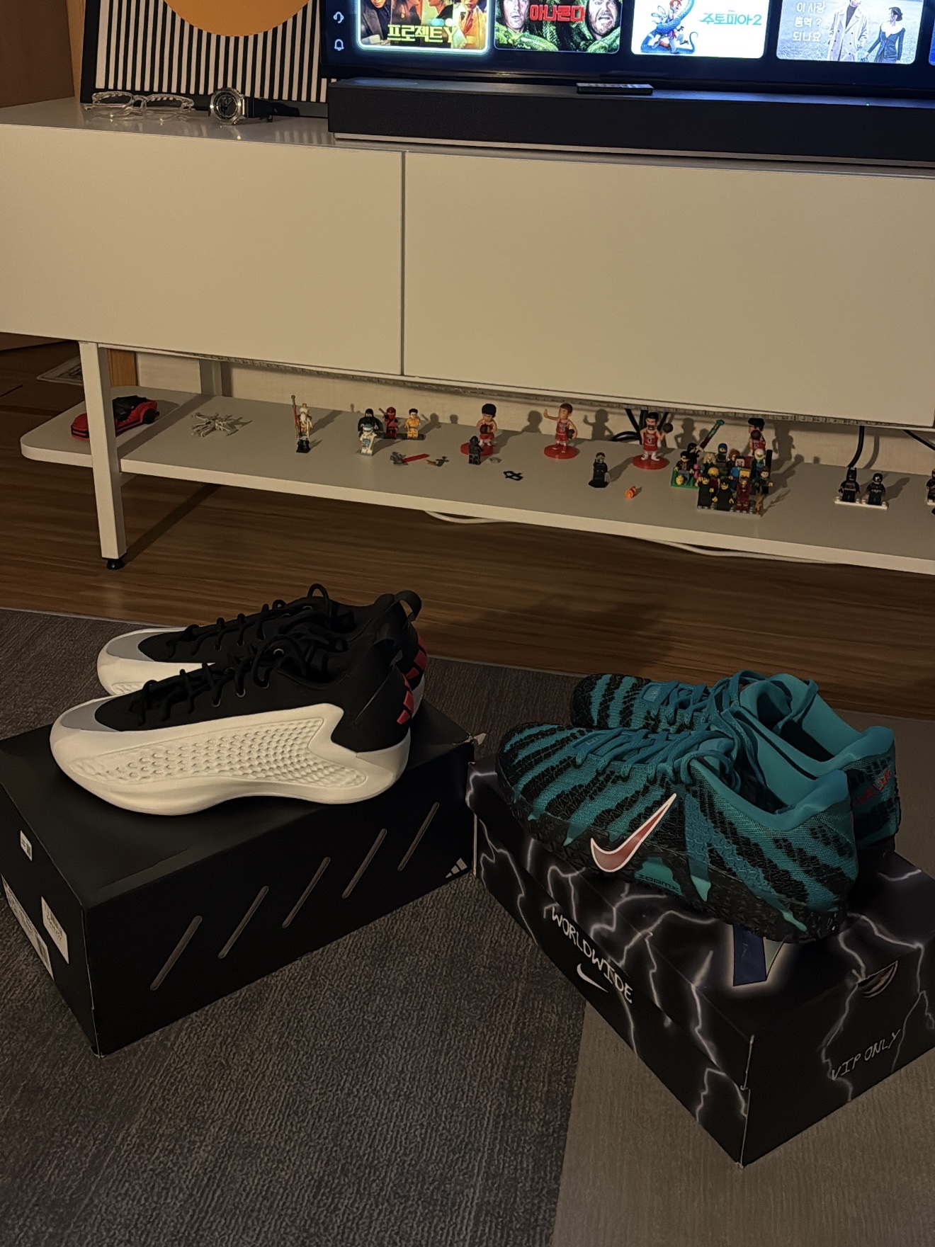 Nike Ja 3 EP Scratch 3.0 Turbo Green Black, Adidas AE 1 Low Best of Adi 2.0 착용 스타일
