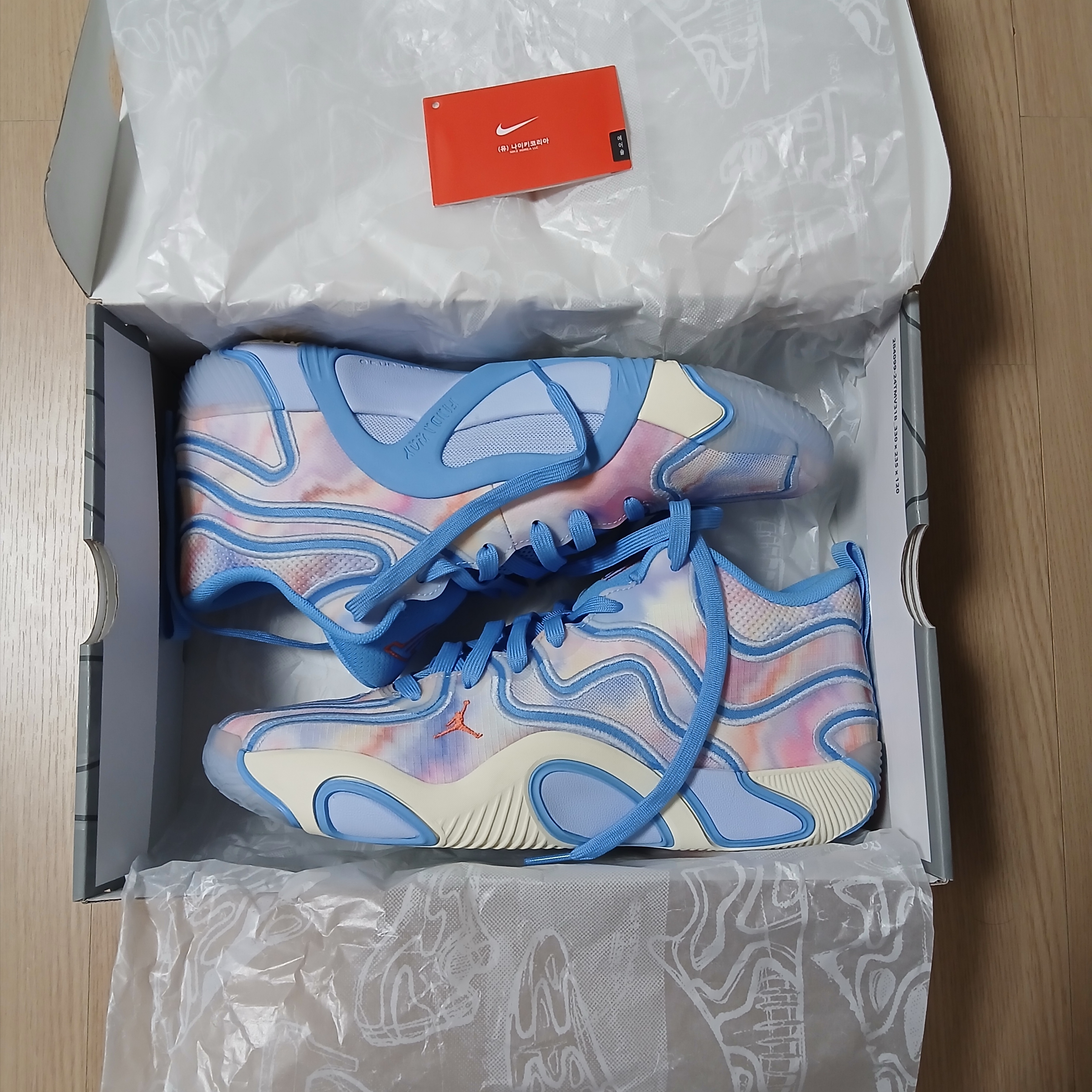 Jordan Tatum 3 PF University Blue Pale Ivory 착용 스타일
