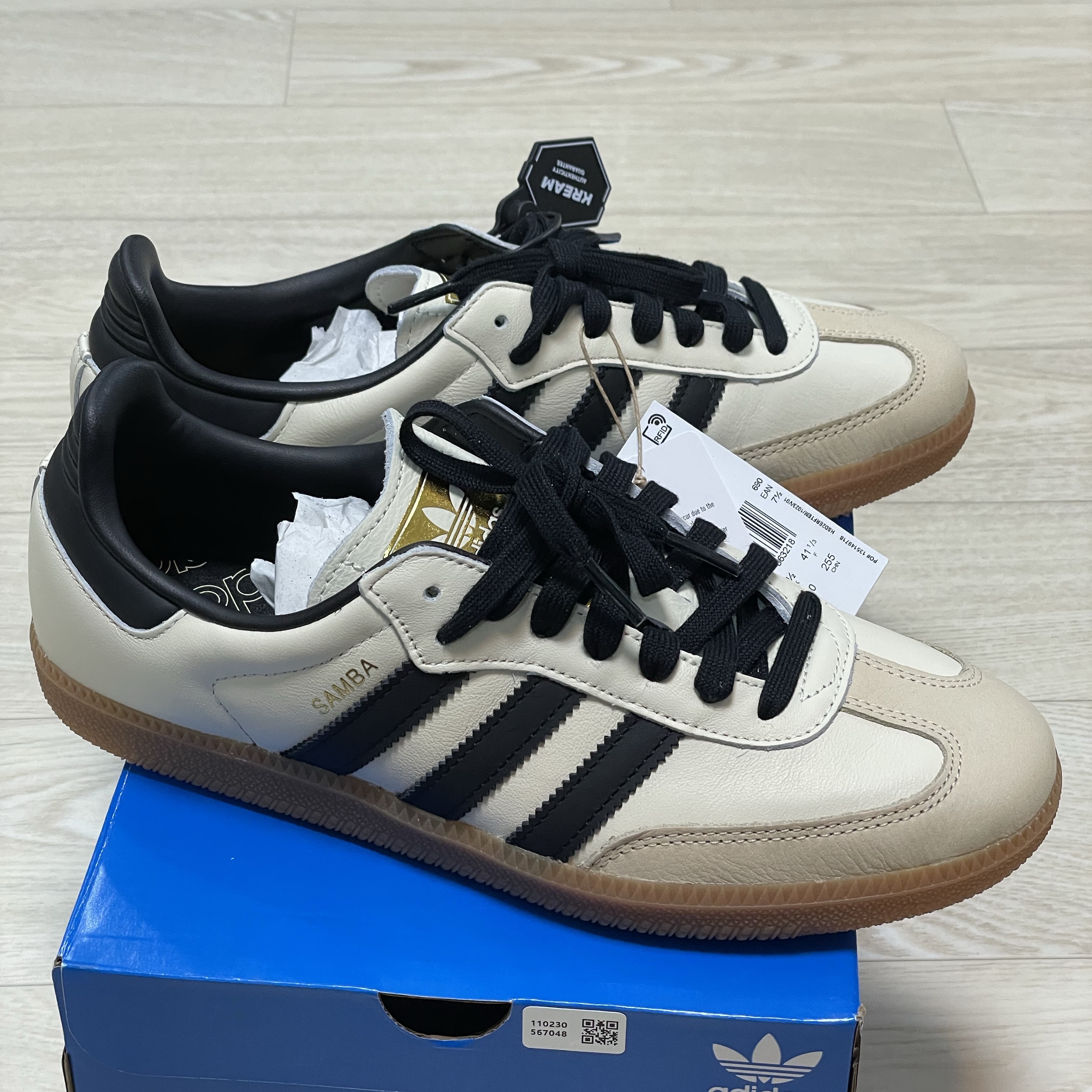 (W) Adidas Samba OG Cream White Core Black 착용 스타일