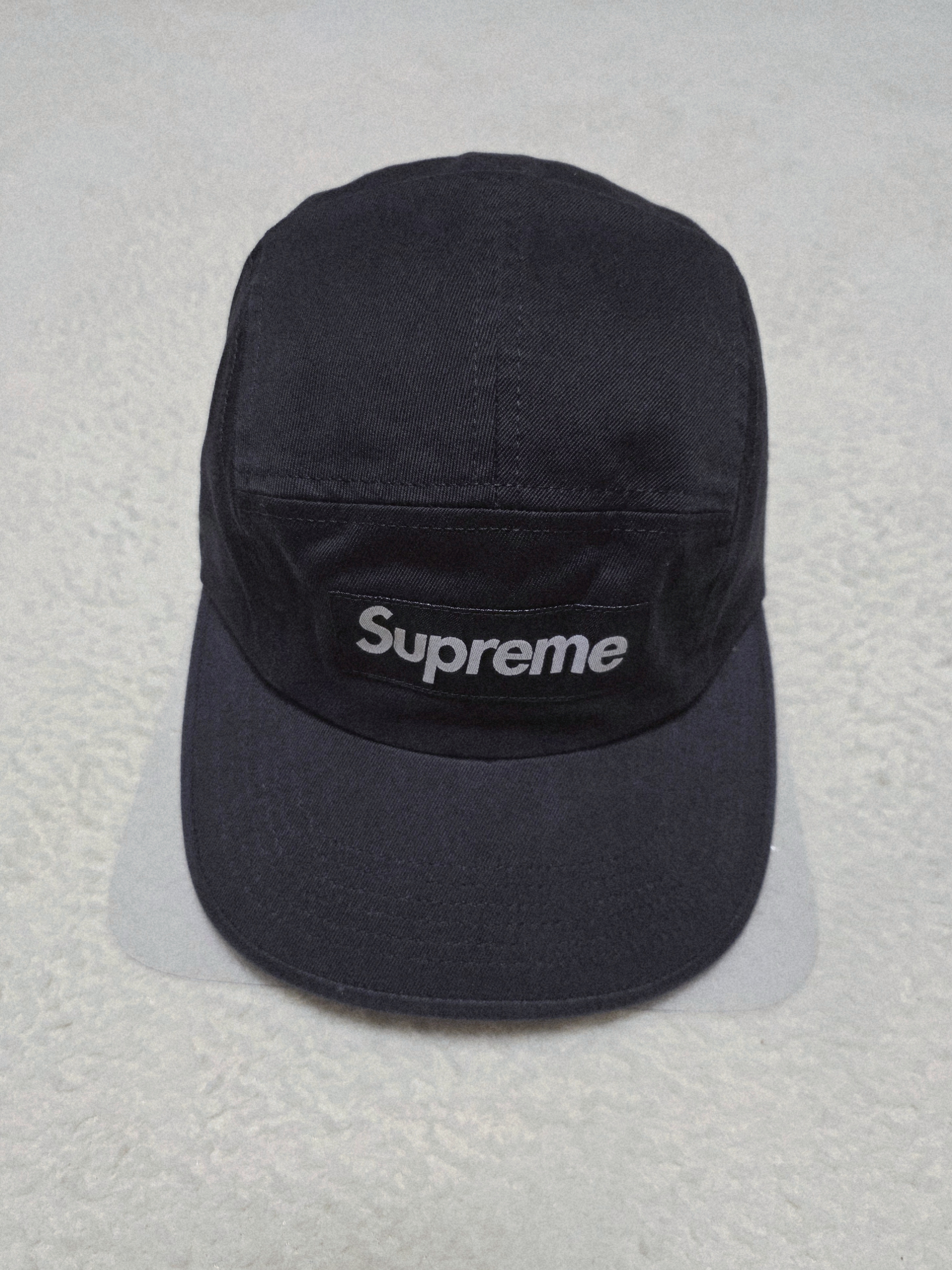 Supreme Washed Chino Twill Camp Cap Black - 24SS 착용 스타일 - 2