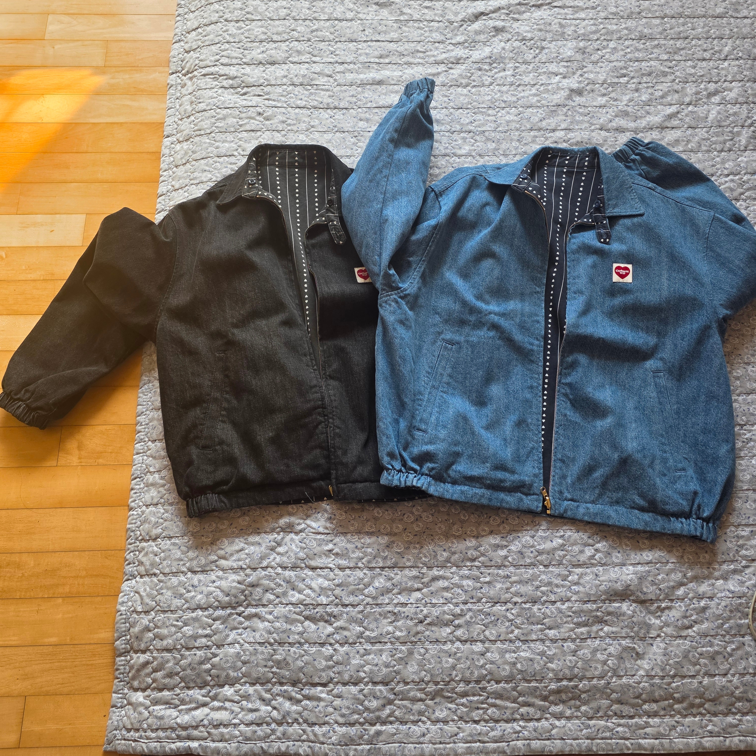 Carhartt WIP Hudson Reversible Jacket Black Stone Washed 착용 스타일 - 2